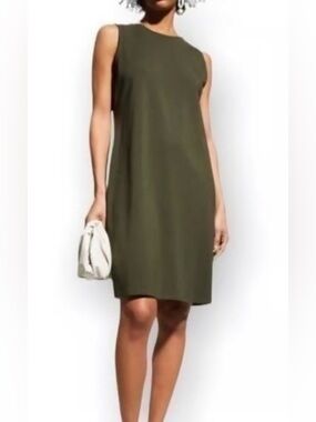 Studio C Olive Green Sleeveless Midi Shift Dress